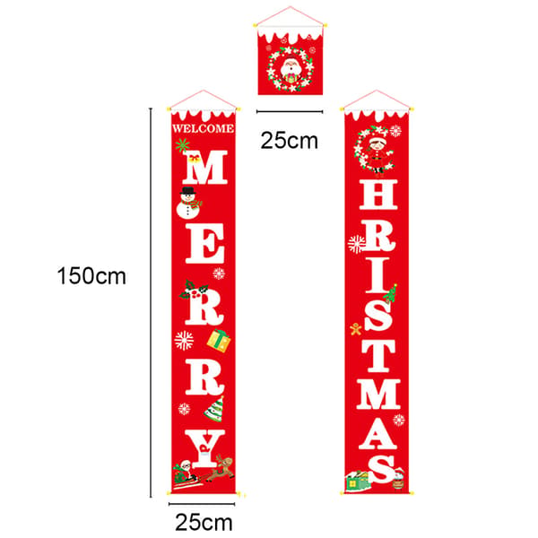 Hängande banderoller Couplet Christmas Door Banner för semester red