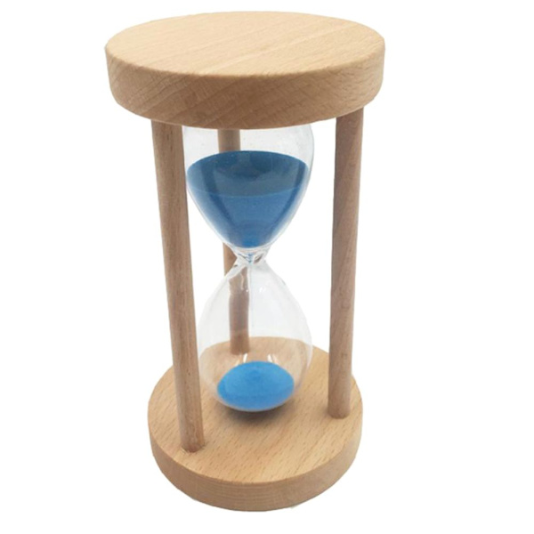 Rund timglasstomme i trä för barn Present Heminredning Blå 25min