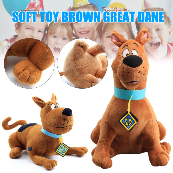 Scooby Doo Dog Plysch fylld leksak Mjuk och söt Danois docka Julklapp till barn A
