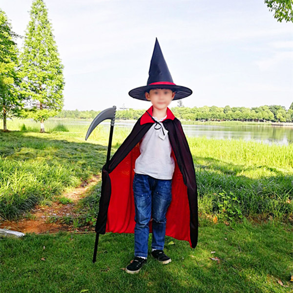 Svart Röd Vändbar Klänning Goth Devil Pirate Vampire Demon style 1 90cm