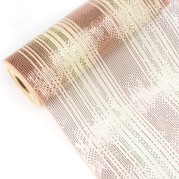 2 rullar Rose Gold Metallic Mesh Band 10 tum x 30 fot (10Yard),
