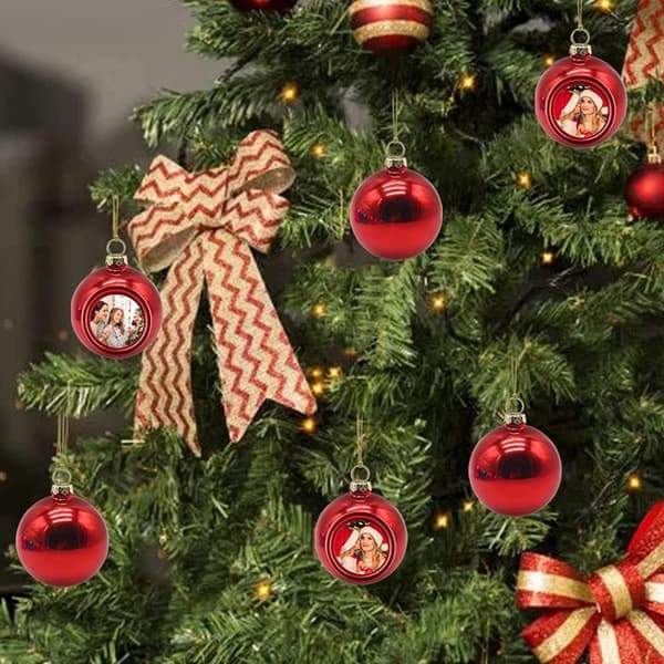6 ST Julekulepynt DIY Varmeoverføring Foto