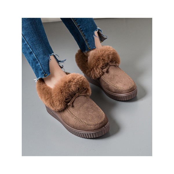 Muoti Naisten Slip-On Mokasiinit Pehmovuoratut Pidä Lämpimänä Loaferit Kaffe US 7