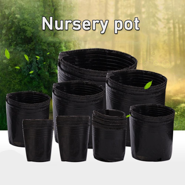 10x Plast Plante Blomsterhave Potter Planteskole lings Potte Growi blackG 18*18 10pcs