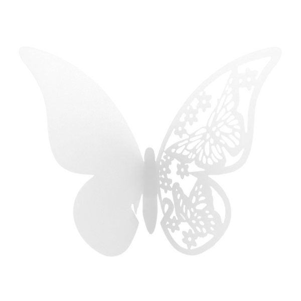 Sommerfuglbryllup Navneplasseringskort Pearlescent Card White