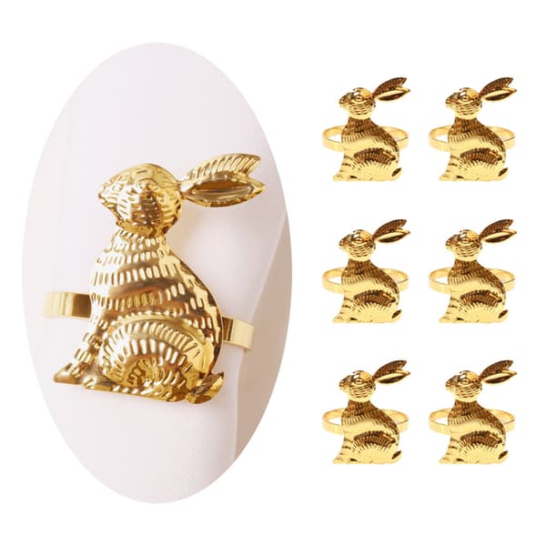#6 Stykke Kreative Servietringe - Thanksgiving Kanin, Unikke Servietringe#