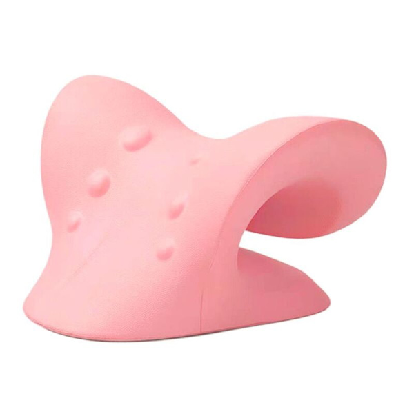 Neck Skulder Bår Relaxer Cervical Device Kudde Pink