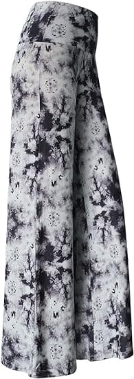 Elastiske bukser med vide ben for kvinner (Tie Dye Grey)