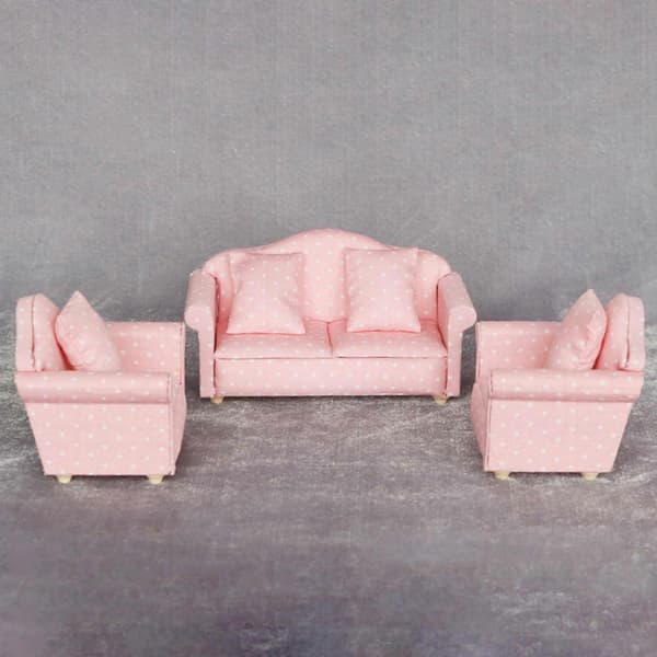 1/12 Miniatyrsofa Dobbel/Enkel For Sete For Dukkehus Stue Tilbehør Møbler