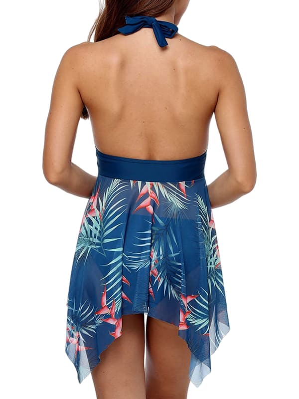 Todelt badedragt til damer Bikini Tankini Sæt Badetøj Badekåbe Green,M