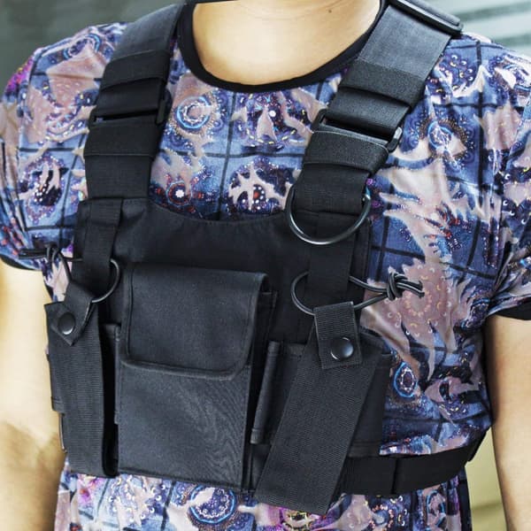 Vyölaukku turvallisuusvarusteet techwear rinta tasku miesten liivi #