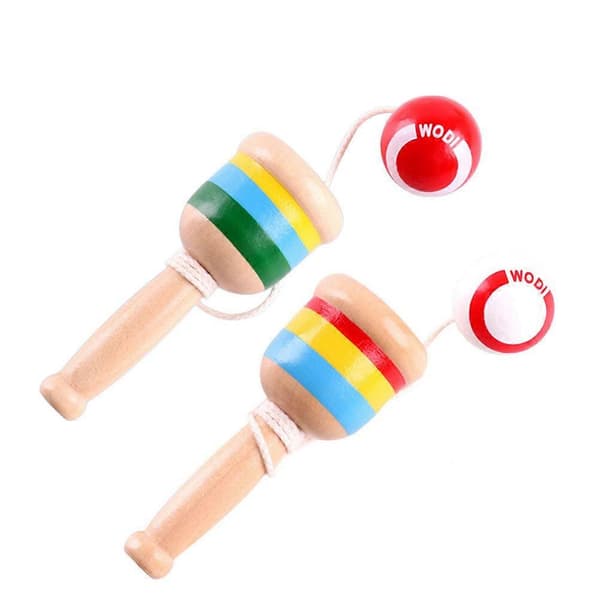 2 stk. Trælegetøj Kreativ Kendama Kop og Bold Legetøj Hånd-Øje Koordination Legetøj