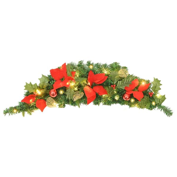 vidaXL Julebue med LED grøn 90 cm PVC green