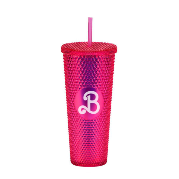 Barbie Dubbade Tumbler Mode Barbie Rosa Akryl Vattenkopp Wit rose pink one-size