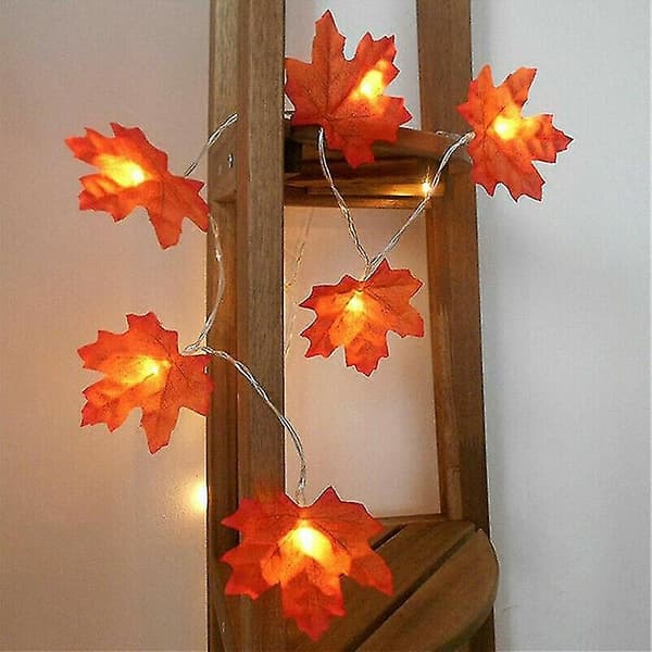 Led Lönnlöv Höst Garland String Ljusinredning Halloween Juldekor 3M 20LEDS