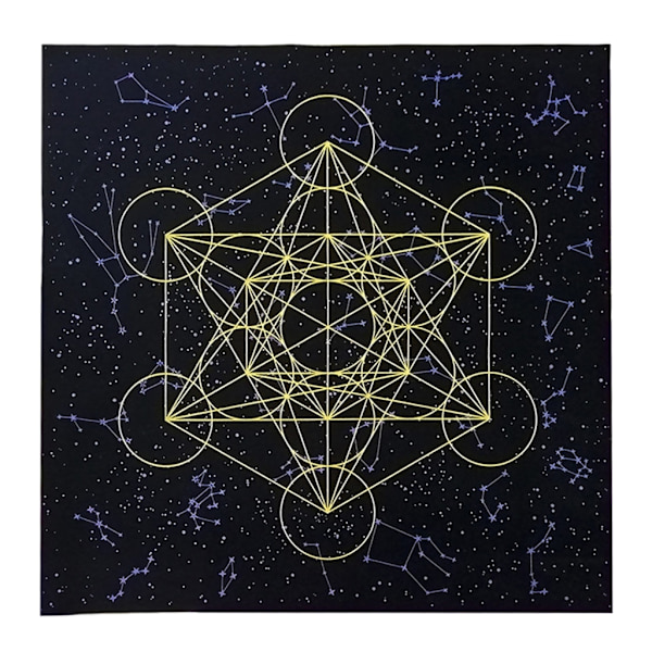 Metatrons Terning Krystal Grid Alter Tarotdug Dug Fløjl Astrologi Tarot Spådomskort Borddug Gobelin 50*50cm
