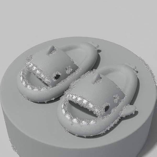 Shark Tøfler Sklisikre dusj Badesko Myke sommersandaler for jenter og gutter New_h grey 26 27