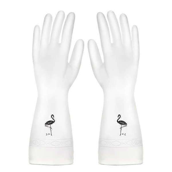 Valkoinen Flamingo Vasa PVC-talouskäsineet siivoukseen