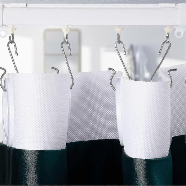 Duschdraperipaket - 60 stycken med 30 krokar och 30 glidare