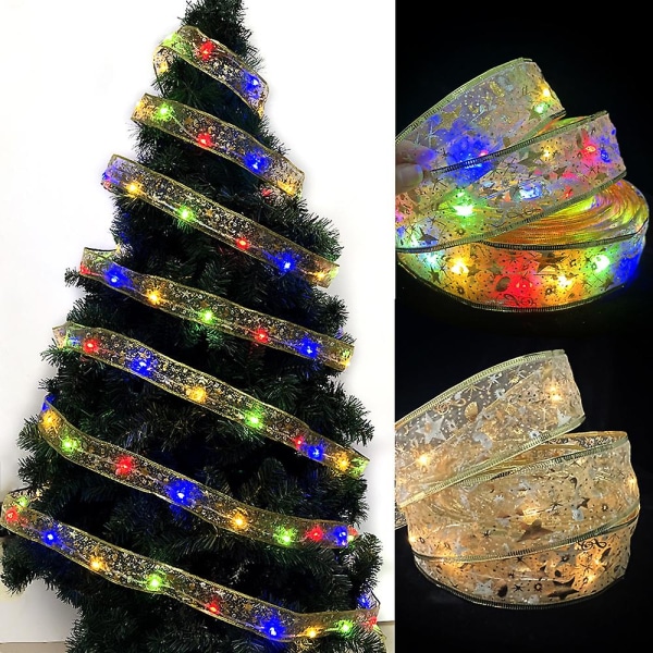 4/5/10/25m Juldekoration Dubbelvägg LED Light Bar Colorful Light Gold(1M)