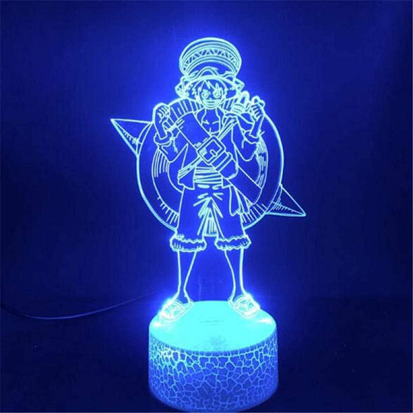 One Piece Luffy 3D Illusion Night Light Lamp Smart Touch, RG