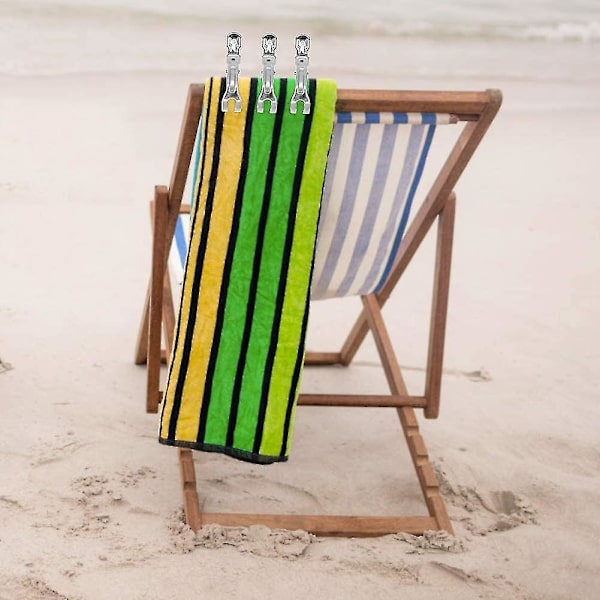 10-pack strandhandduksklämmor. Klämmor i rostfritt stål