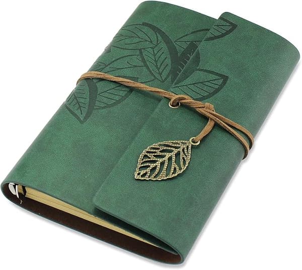 #Grønn Vintage PU Lærdeksel Journal Notatbok Blank Dagbok Reisejournal #
