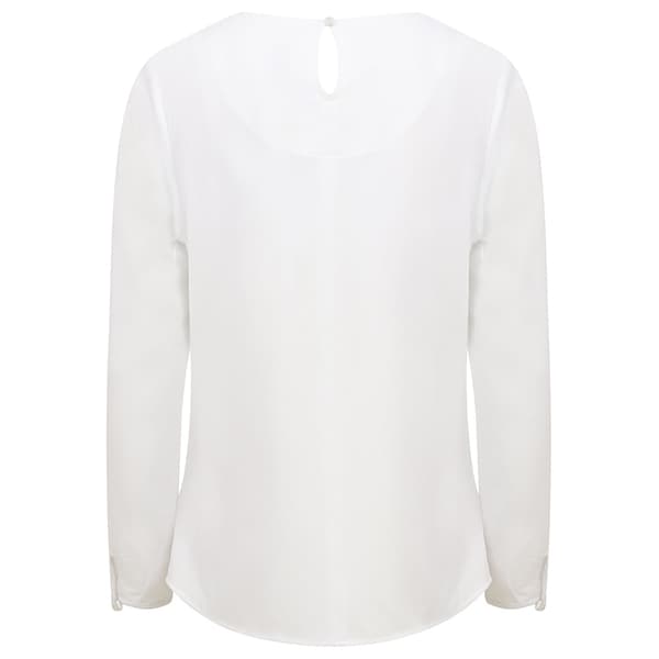 Henbury Långärmad blus för dam/dam framtill  Vit White S