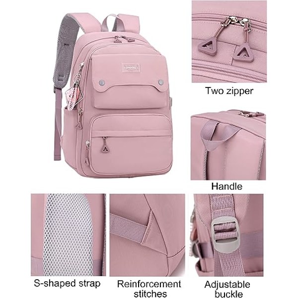 Avslappet ryggsekk for tenåringsjenter High Middle School Daypack (blå)