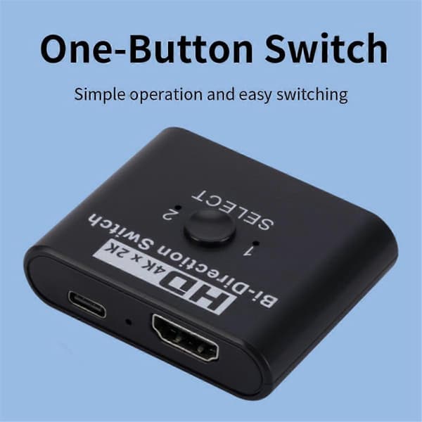 4K X 2K -kompatibel Switch Bi-Direction 2-ports Splitter Switch til bærbar pc /4 TV Box Adapter(B)