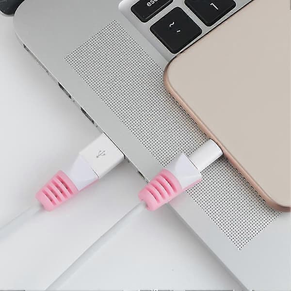 2 stk/sett Anti-brudd Silikon Ladekabel Beskyttelsesdeksel Ledningshette Hodeveske