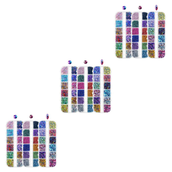 1/2/3/5 3-sæt Tidløs Klassisk Nail Art Rhinestones Med Medium 3PCS