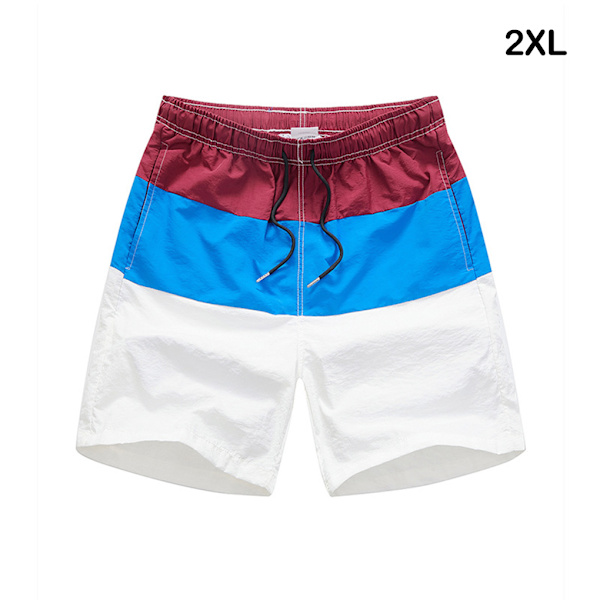 1/2/3/5 Hengittävät ja tyylikkäät miesten shortsit - kesään Blue and Wine Red XXL,1 1 Pc