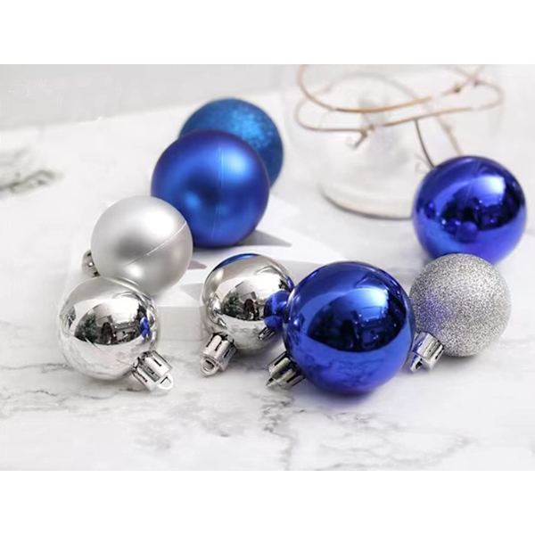 24st 3cm Julkula Bauble Ornament Dekorationer Silver