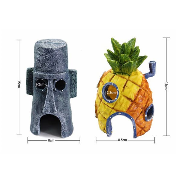 3 stk. Mini Svampe Figur Bob Legetøj Akvarium Fisketank Ornamenter 3Pcs