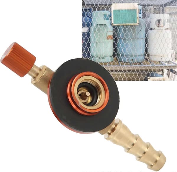 Gasspatronadapter, BBQ Grillkontakt, Gassadapter, Gasspatronadapter, Campingovnsadapter for kokeutstyr 8,3 cm