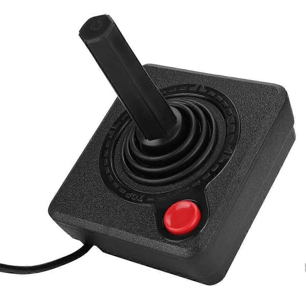 Spilcontroller, analog joystick-controller med én knaps betjening og firevejs joystick, ergonomisk design, klassisk retro joystick til At