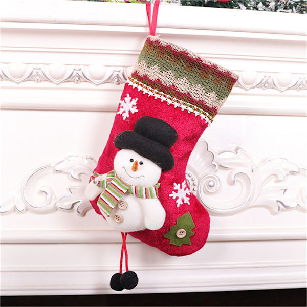 Julstrumpa Dekor Godis Presentpåse Julgransdekor snowman