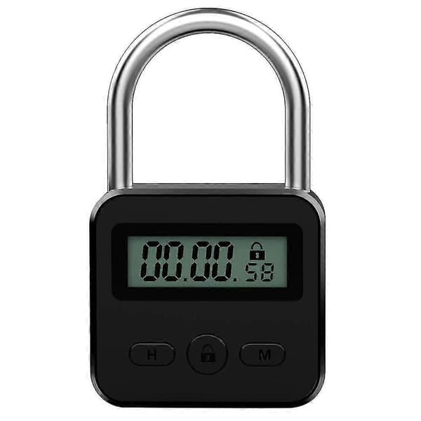 Metaltimerlås LCD-display Multifunktionel elektronisk tid 99 timer Maks. timing USB genopladelig Ti-Good