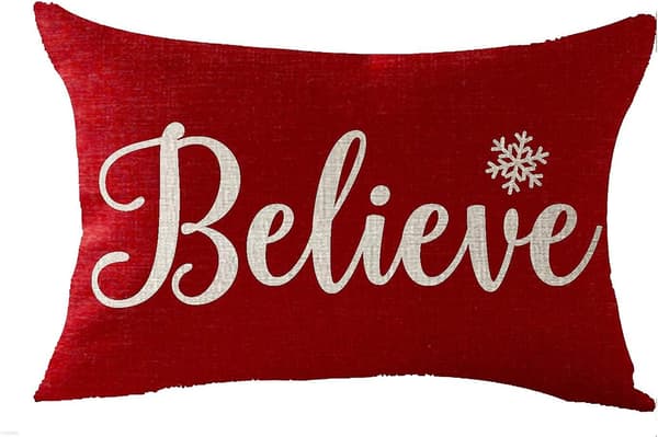 Glædelig vinter Snowflakes Believe Merry Christmas Cover Case Bomuld Linned Materiale