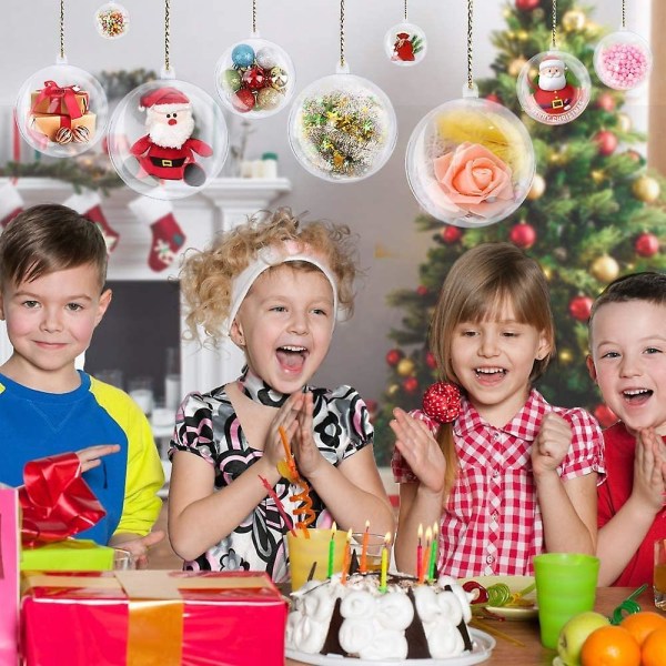 20 stk DIY plast juletre hengende pynt kule, klar fyllbar pyntkule