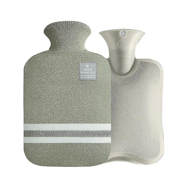 2000 ml varmtvannsflaske Vannfyllende varmtvannsflaske for kvinners varme mage, hender og føtter Hold for hånden varmere varmtvannsflaske Green