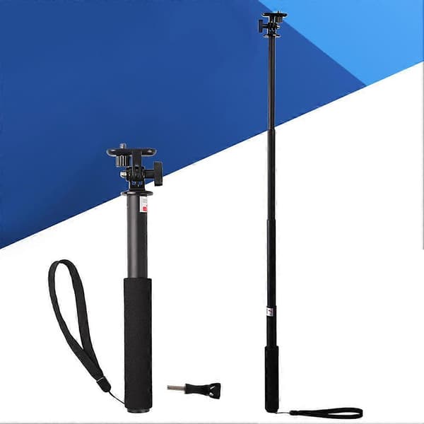 Bärbar teleskopisk selfiestick i aluminiumlegering för actionkamera för GoPro