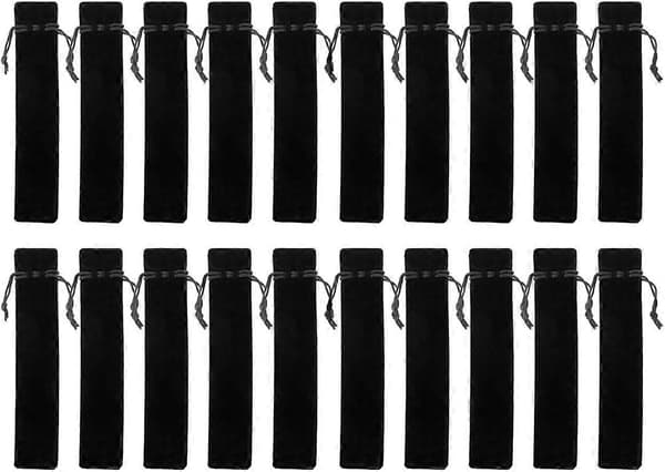 20-pack enkla pennfodral med dragsko, eleganta för reservoarpenna, blyertspenna, kulspetspenna
