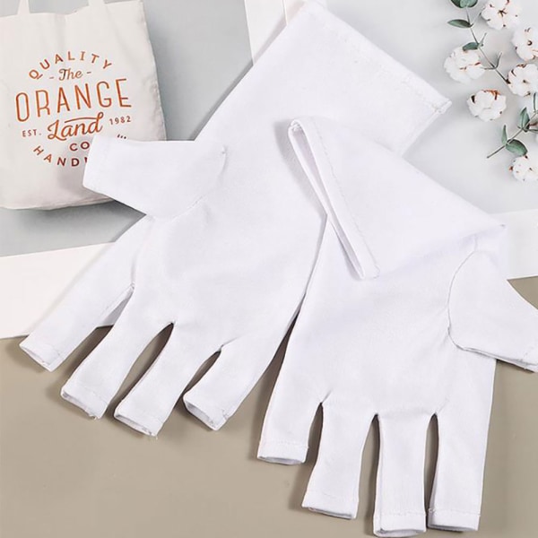 1 par Anti UV-handskar UV-sköldhandske Fingerlös manikyrspik