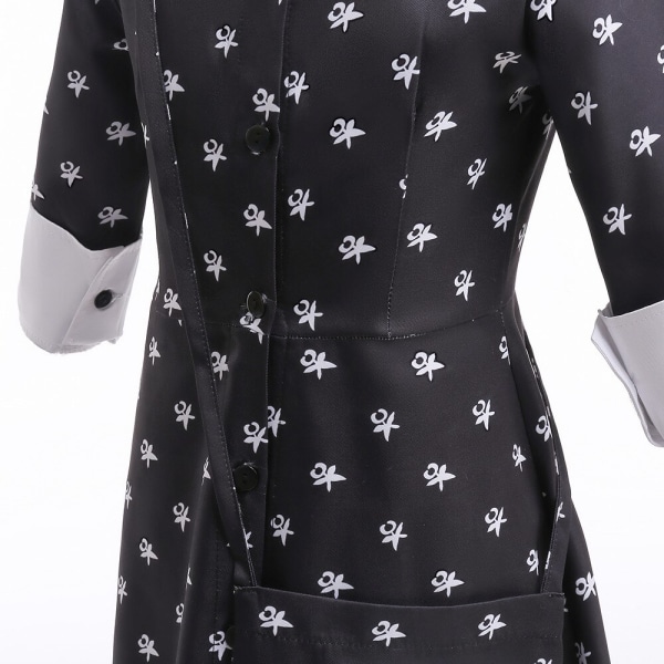 Tjejer Halloween Klänning Cosplay Onsdag Addams Kostym Semester Casual fest för barn YDS002 Size 130