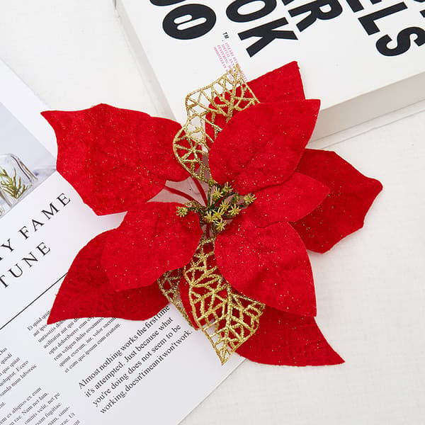 3st Blooming Paradise Glitter Julstjärna Julgransprydnader