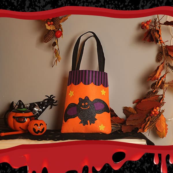 2-delade Halloween-godispåsar för Halloween-trick eller bat