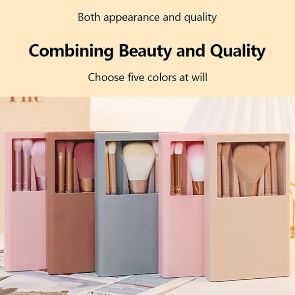 5 stk./sæt Makeupbørste med makeupspejl Ansigts skønhedsværktøjer Rose red