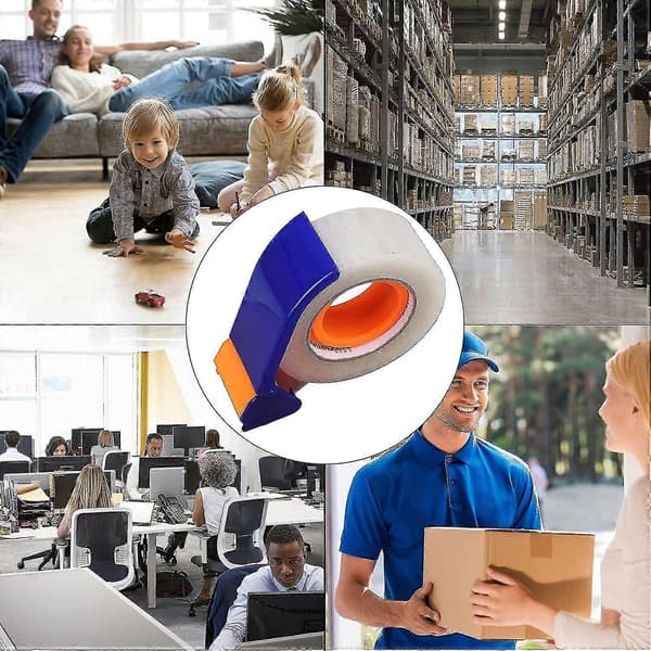 3-pack Tejpdispenser, Handdispenser, Ergonomisk Handhållen Blå Förpackningstejpdispenser